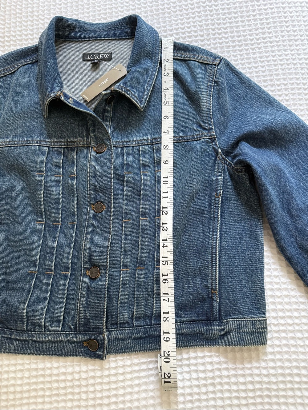 JCrew NWT Cropped Denim Jacket with Pintucks END OF SUMMER HOT DEAL $49🔥🔥 - Picture 10 of 14